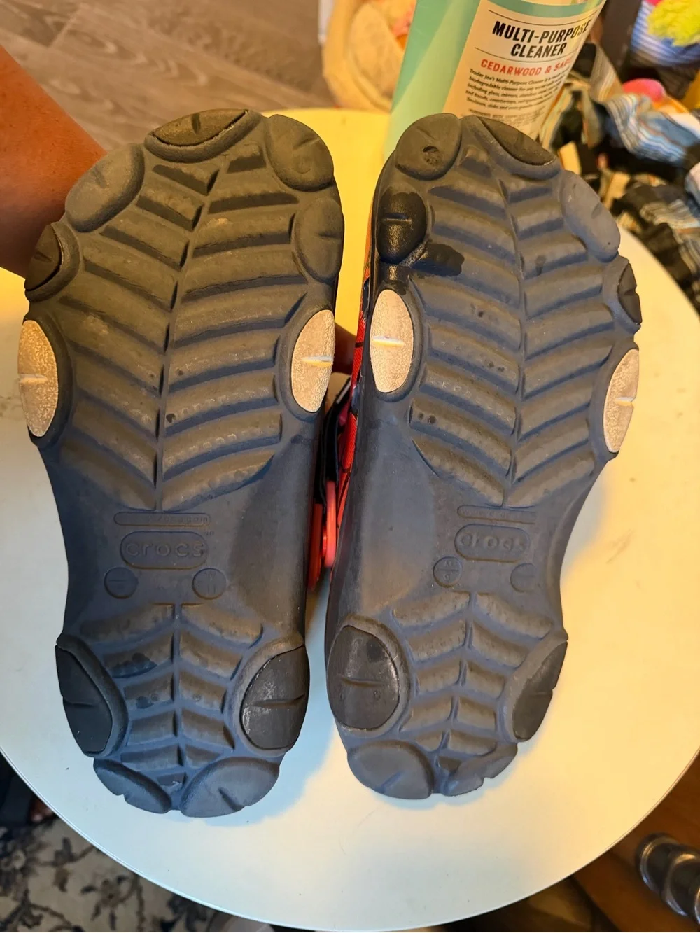 CROCS Mens size 9M/11W Red Spider-Man Themed Clog Sandals